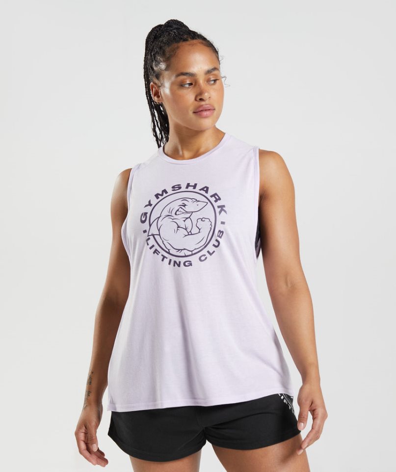 Women\'s Gymshark Legacy Tanks Light Purple | CA 815AD3